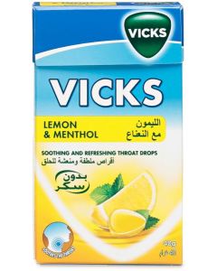 Vicks Lemon & Menthol Soothing and Refreshing Throat Drops 40 gm