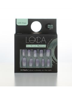 Loca Nails Purple Glitter Coffin Shape S3
