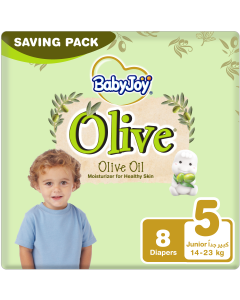 BabyJoy Olive Tape, Size 5 Junior, Saving Pack, 14-23 Kg, 8 Count