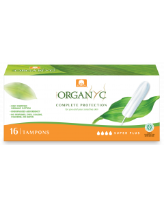 Organyc Tampons Without Applicator Super Plus Flow 16 Pcs