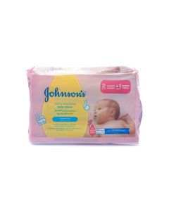 مناديل جونسون للأطفال بشرة فائقة الحساسية خالية من العيوب (2 + 1 مجاناً) × 64-5 168 منديل.