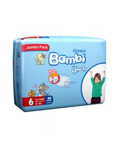 Sanita Bambi Disposable Diapers Extra Large Size 6 (18 Kg) 40 Counts