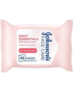 Johnson Wipes Daily Essentials Refreshing Facial Cleansing 25 Wipes