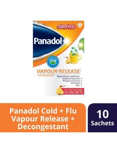 Panadol Cold+Flu Vapour Release Lemon & Honey 10 Sachets