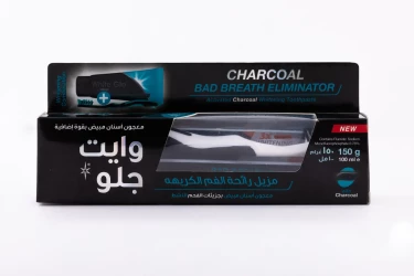 وايت جلو تي بي معجون مزيل رائحة الفم الكريهة بالفحم