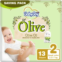 Baby Joy Olive Tape Diaper Size 2 Small Saving Pack (Up To 3.5-7 Kg, 13 Count)