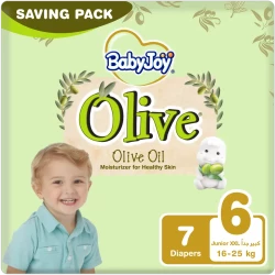 Baby Joy Olive Tape Diaper Size 6 Junior XXL Saving Pack (16-25 Kg, 7 Count)