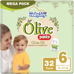 Baby Joy Olive Pants Size 6 Junior XXL Mega Pack (16-23 Kg, 32 Count)