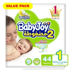 Babyjoy Compressed Diamond Pad Size 1 Newborn 0-4 Kg 44 Diapers