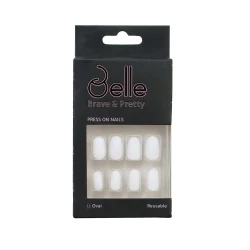 Belle Press On Nails (Snow White) Matte White