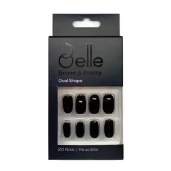 Belle Press On Nails (Hams) Glossy Black