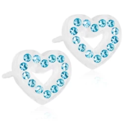 Blomdahl Earrings Brilliance Heart Hollow 10Mm Aqua Mp