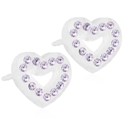 Blomdahl Earrings Brilliance Heart Hollow Violet Mp
