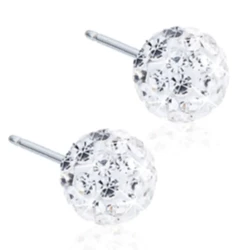 Blomdahl Earrings Crystal Ball White Nt