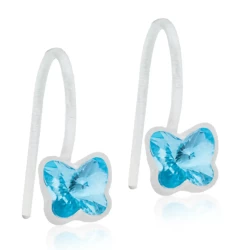 Blomdahl Earrings Fixed Butterfly Aquamarine Mp