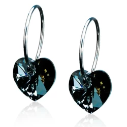 Blomdahl Earrings Heart Black Diamond Nt