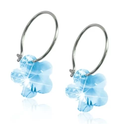 Blomdahl Earrings Ring Flower Aquamarine Nt