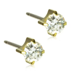 Blomdahl Earrings Tiffany Cz White 5Mm Gt