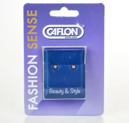 Caflon Fashion Gold Plated 4Mm White Cz Ear Piercing 1 Pair