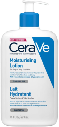 CeraVe Moisturizing Lotion 24H Body and Face Moisturizer for Normal to Dry Skin with Hyaluronic Acid and Ceramides Non-comedogenic, oil-free, Fragrance Free 473 ML