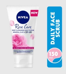 NIVEA Face Scrub Daily, Rose Care with Organic Rose Water, 150ml