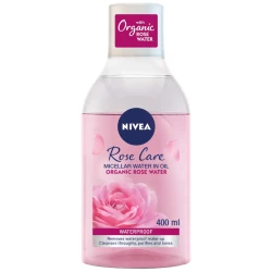 NIVEA Rose Care Micellar Mono-phase Makeup Remover, Organic Rose Water, Dry & Sensitive Skin, 400ml