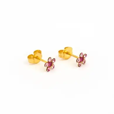 Studex Sensitive Fashion Earring S6023 Gold Rose Fuschia