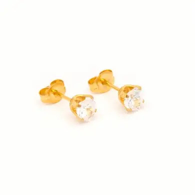 Studex Sensitive Fashion Earring S885 Gold Cubic Zirconia He