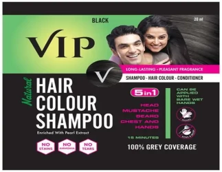 Vip Hair Colour Shampoo 5 In 1 Black 20 ML