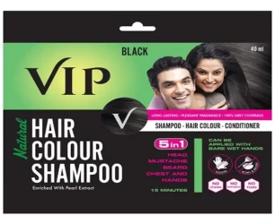 Vip Hair Colour Shampoo 5 In 1 Black 40 ML