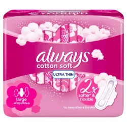 Always Cotton Soft Ultra Thin Large Wings 8 Pads