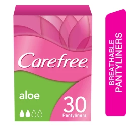 Carefree Cotton Aloe Vera Pantyliners 30 Pcs