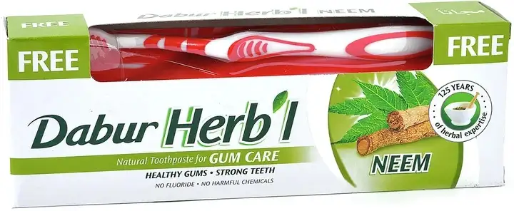 Dabur Herbal Neem Tooth Paste 150  ML + Tooth Brush Free