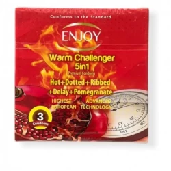 Enjoy Warm Chalenger 5 In 1 Condoms 3 Pcs