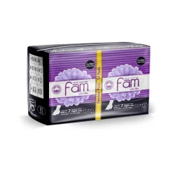 Fam Feminine Napkins Extra Thin Night With Wings 9 Pads