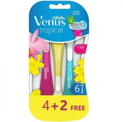 Gillette Venus Tropical Disp 4+2 Razors 32933-228