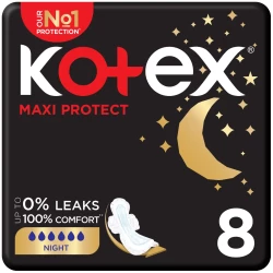 Kotex Maxi Protect Thick Pads Overnight Protection Sanitary Pads With Wings 8 Sanitary Pads