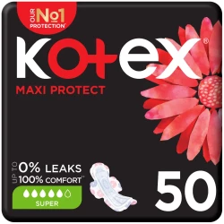 Kotex Maxi Protect Thick Pads Super Size Sanitary Pads With Wings 50 Sanitary Pads