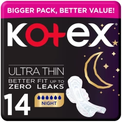 Kotex Ultra Thin Pads Overnight Protection Sanitary Pads With Wings 14 Sanitary Pads
