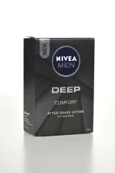 NIVEA MEN DEEP After Shave Lotion, Antibacterial Black Carbon, Woody Scent, 100ml