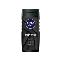 NIVEA MEN DEEP Shower Gel 3in1, Micro-Fine Clay, Woody Scent, 250ml