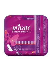 Sanita Feminine Natural Cotton Feel Maxi Thick Folded With Wings Night Sanitary Pads 8 Pads