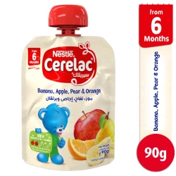 Nestle Cerelac Banana Apple Pear and Orange Puree Pouch 90G