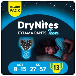 Huggies Drynites Pyjama Pants 8-15 Years Bed Wetting Diaper Boys 27-57 Kg Value Pack 13 Pants