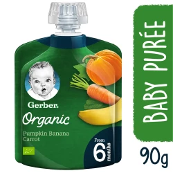 Gerber Qrganic Pumpkin Banana Carrot 90G
