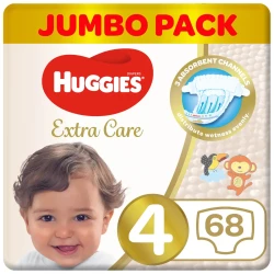 Huggies Extra Care Size 4 8 -14 Kg Jumbo Pack 68 Diapers