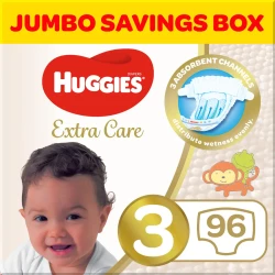 Huggies Extra Care Size 3 4 9 Kg Jumbo Box 96 Diapers