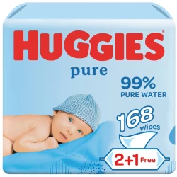 Huggies Wipes Pure 4 X (2 + 1 Free) 56 Pcs 0091