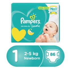 Pampers Baby-Dry Diapers Size 1 Newborn 2-5Kg Mega Pack 86 Diapers