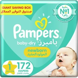 Pampers Baby-Dry Size 1 2-5Kg172 Diapers